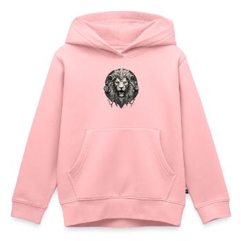 Löwenkopf - Kinder Premium Organic Hoodie - Rosa - Vorne - AI Model Kid Female (0cm)
