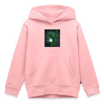 Sculpture abstraite - Sweat Premium à capuche enfant bio - rose - Devant - AI Model Kid Female (0cm)