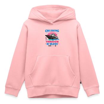 Kreuzfahrt durch den 10. Hochzeitstag - Kinder Premium Organic Hoodie - Rosa - Vorne - AI Model Kid Female (0cm)