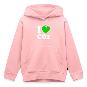 I love co2 - Sweat Premium à capuche enfant bio - rose - Devant - AI Model Kid Female (0cm)