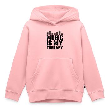 La musique est ma thérapie - Sweat Premium à capuche enfant bio - rose - Devant - AI Model Kid Female (0cm)