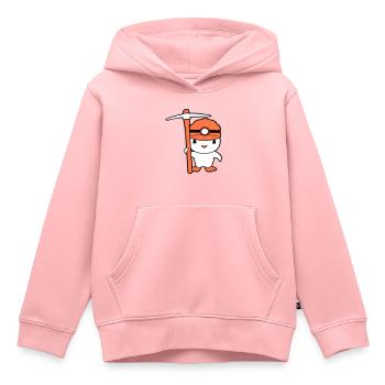 Canard Miner Pioche Casque Lampe Miner - Sweat Premium à capuche enfant bio - rose - Devant - AI Model Kid Female (0cm)