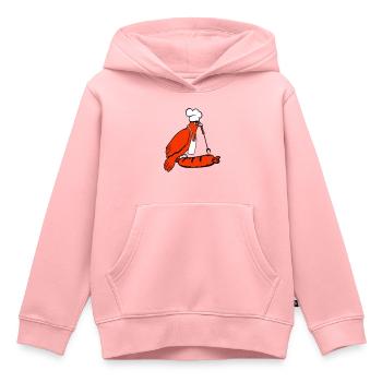Oiseau griller des saucisses griller délicieusement manger des saucisses - Sweat Premium à capuche enfant bio - rose - Devant - AI Model Kid Female (0cm)