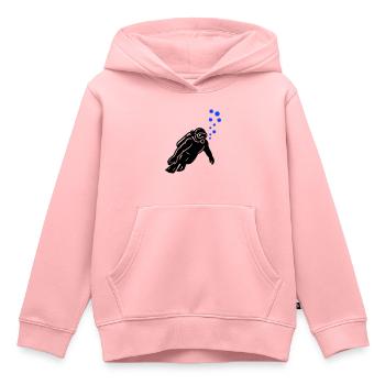 Taucher Silhouette - Kinder Premium Organic Hoodie - Rosa - Vorne - AI Model Kid Female (0cm)