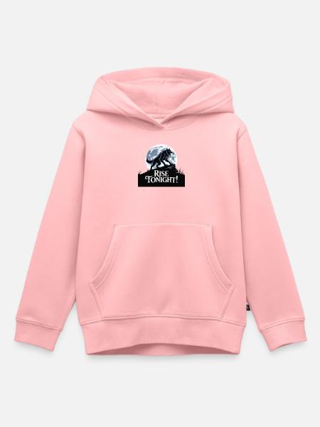 Lone Wolf Rise Tonight Mondgrafik - Kinder Premium Organic Hoodie - Rosa