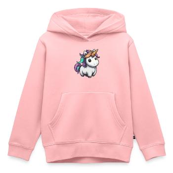 Pastell Unicorn mit Regenbogenmähne - Kinder Premium Organic Hoodie - Rosa - Vorne - AI Model Kid Female (0cm)