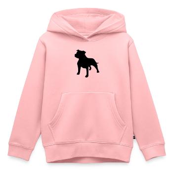 Staffie - Sweat Premium à capuche enfant bio - rose - Devant - AI Model Kid Female (0cm)