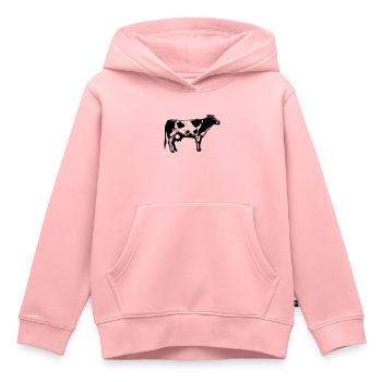 cow logo - Kids Premium Organic Hoodie - rose - Front - AI Model Kid Female (0cm)