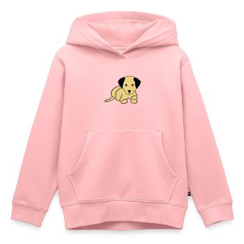 Chien mignon, toutou - Sweat Premium à capuche enfant bio - rose - Devant - AI Model Kid Female (0cm)