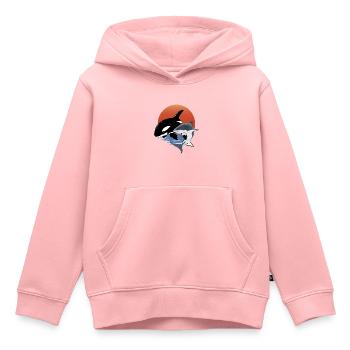 Orque - Sweat Premium à capuche enfant bio - rose - Devant - AI Model Kid Female (0cm)