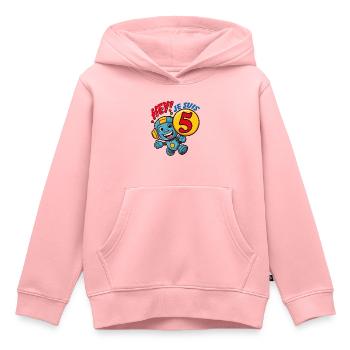 Cinq ans petit robot mignon anniversaire d'enfant - Sweat Premium à capuche enfant bio - rose - Devant - AI Model Kid Female (0cm)