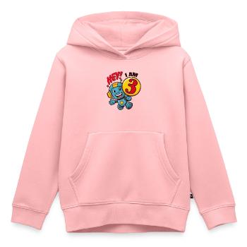 Kleiner lustiger Roboter dritter Geburtstag - Kinder Premium Organic Hoodie - Rosa - Vorne - AI Model Kid Female (0cm)