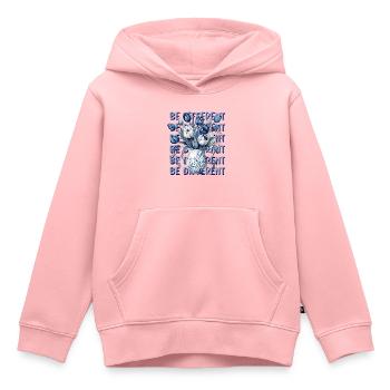 Soyez différent – Tulipes bleues et positivité - Sweat Premium à capuche enfant bio - rose - Devant - AI Model Kid Female (0cm)