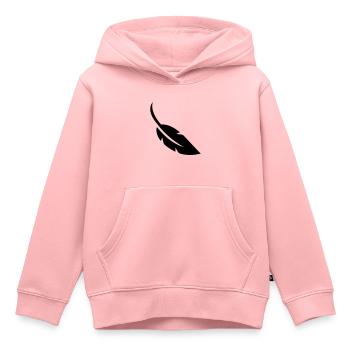 Symbole de plume - Sweat Premium à capuche enfant bio - rose - Devant - AI Model Kid Female (0cm)
