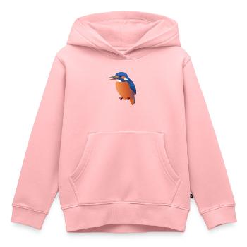 Martin-pêcheur oiseau Graphique / Illustration - Sweat Premium à capuche enfant bio - rose - Devant - AI Model Kid Female (0cm)
