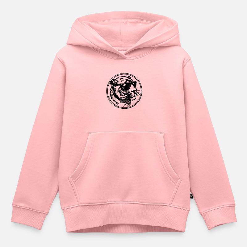 Panthère - Sweat Premium à capuche enfant bio - rose