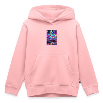 psychedelic glitch of pixels - Kids Premium Organic Hoodie - rose - Front - AI Model Kid Female (0cm)