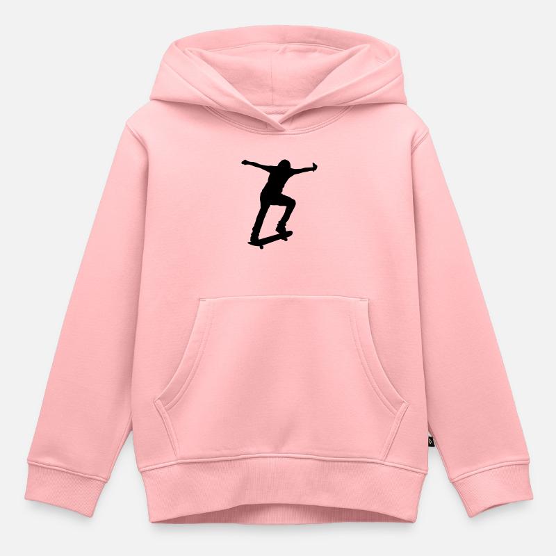 Skateboard - Sweat Premium à capuche enfant bio - rose
