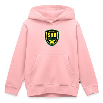 Ska Wappen_2 - Sweat Premium à capuche enfant bio - rose - Devant - AI Model Kid Female (0cm)