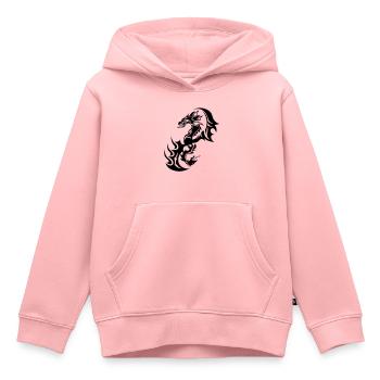 dragon tribal tattoo tatouage14 - Sweat Premium à capuche enfant bio - rose - Devant - AI Model Kid Female (0cm)