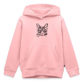 Chat, minou, minou, cadeau, idée cadeau - Sweat Premium à capuche enfant bio - rose - Devant - AI Model Kid Female (0cm)