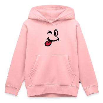 smiley clin oeil 3105 - Sweat Premium à capuche enfant bio - rose - Devant - AI Model Kid Female (0cm)
