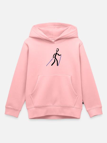 Nordic Walking 2C - Sweat Premium à capuche enfant bio - rose