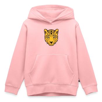 leopards animal sauvage 30 - Sweat Premium à capuche enfant bio - rose - Devant - AI Model Kid Female (0cm)
