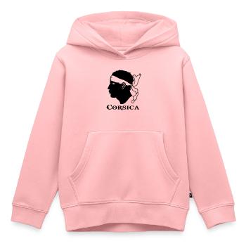 corsica corse - Sweat Premium à capuche enfant bio - rose - Devant - AI Model Kid Female (0cm)