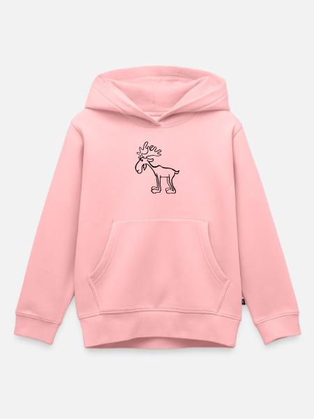 Elch - Kinder Premium Organic Hoodie - Rosa