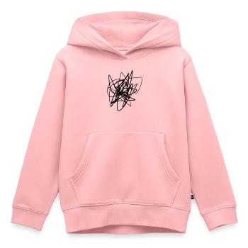 Griffonné motif de coups chaotiques - Sweat Premium à capuche enfant bio - rose - Devant - AI Model Kid Female (0cm)