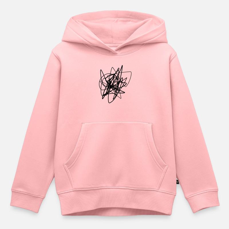 Scribbled chaotic strokes pattern - Kids Premium Organic Hoodie - rose