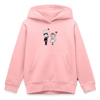 ehepaar_001 - Kinder Premium Organic Hoodie - Rosa - Vorne - AI Model Kid Female (0cm)