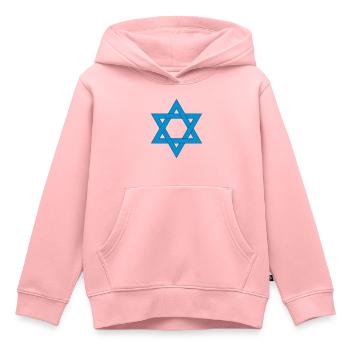 Étoile de David - Sweat Premium à capuche enfant bio - rose - Devant - AI Model Kid Female (0cm)