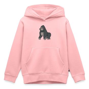 Gorilla - Sweat Premium à capuche enfant bio - rose - Devant - AI Model Kid Female (0cm)