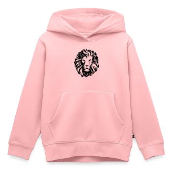 lion - Sweat Premium à capuche enfant bio - rose - Devant - AI Model Kid Female (0cm)