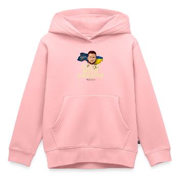 Ukraine Dakota du Nord - Sweat Premium à capuche enfant bio - rose - Devant - AI Model Kid Female (0cm)