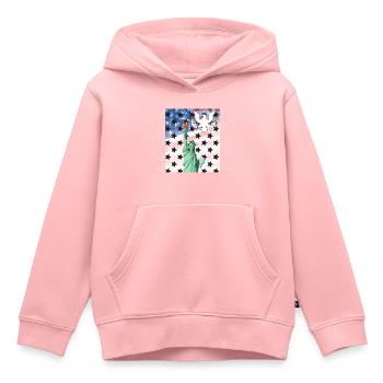 USA, Freiheitsstatue - Kinder Premium Organic Hoodie - Rosa - Vorne - AI Model Kid Female (0cm)