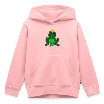 Prince grenouille - Sweat Premium à capuche enfant bio - rose - Devant - AI Model Kid Female (0cm)