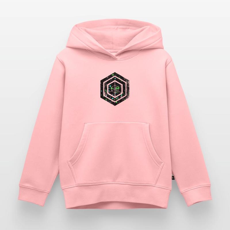 Codage géométrique du programmeur de programmation hexagonale Sweat Premium à capuche enfant bio