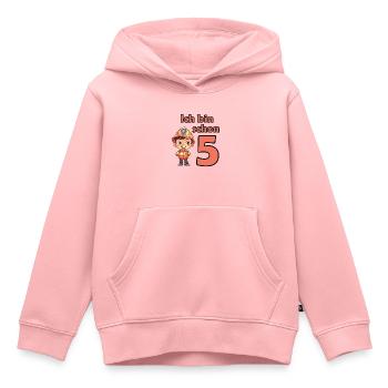 Feuerwehr Kindergeburtstag für 5. Geburtstagsparty - Kinder Premium Organic Hoodie - Rosa - Vorne - AI Model Kid Female (0cm)