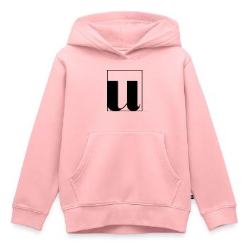 Buchstaben-Alphabet u - Kinder Premium Organic Hoodie - Rosa - Vorne - AI Model Kid Female (0cm)