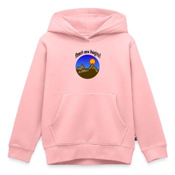 Erreiche neue Höhen! - Kinder Premium Organic Hoodie - Rosa - Vorne - AI Model Kid Female (0cm)