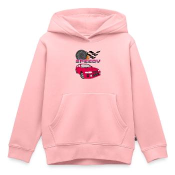 Voiture rouge rétro rapide - Sweat Premium à capuche enfant bio - rose - Devant - AI Model Kid Female (0cm)