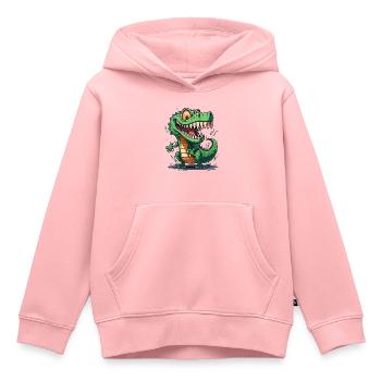 Grinning Gator - Kids Premium Organic Hoodie - rose - Front - AI Model Kid Female (0cm)