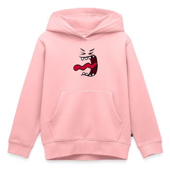 Lustiges Cartoon-Gesicht wütend - Kinder Premium Organic Hoodie - Rosa - Vorne - AI Model Kid Female (0cm)