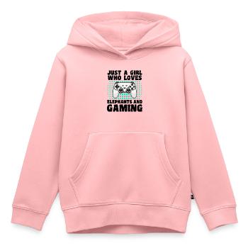Gamer & Elefanten Videospiele & Majestic Power - Kinder Premium Organic Hoodie - Rosa - Vorne - AI Model Kid Female (0cm)