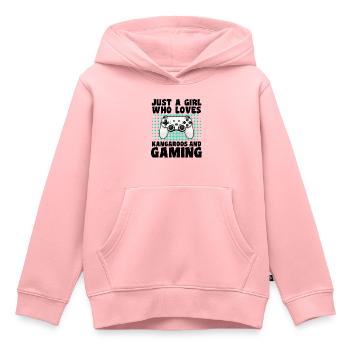 Gamer & Kangaroos: Videospiele & epische Sprünge - Kinder Premium Organic Hoodie - Rosa - Vorne - AI Model Kid Female (0cm)
