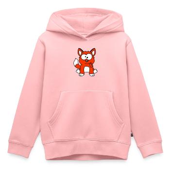 Hund Fuchs Lustige Grimasse Schielen Zunge Raus - Kinder Premium Organic Hoodie - Rosa - Vorne - AI Model Kid Female (0cm)