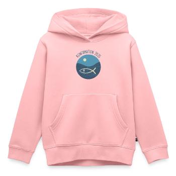 Konfirmation Fisch Christen Symbol Kirche Glaube - Kinder Premium Organic Hoodie - Rosa - Vorne - AI Model Kid Female (0cm)